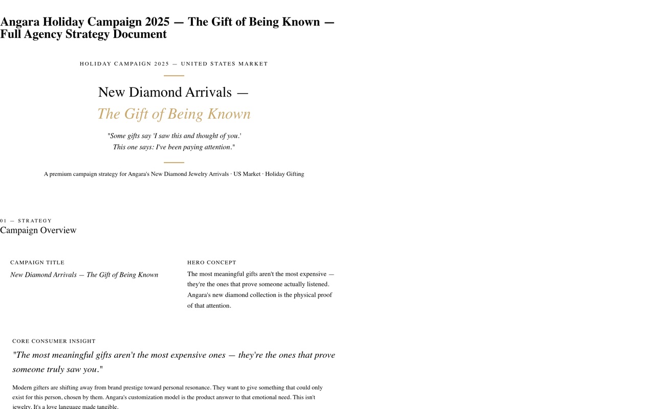 angara holiday campaign gift of being known