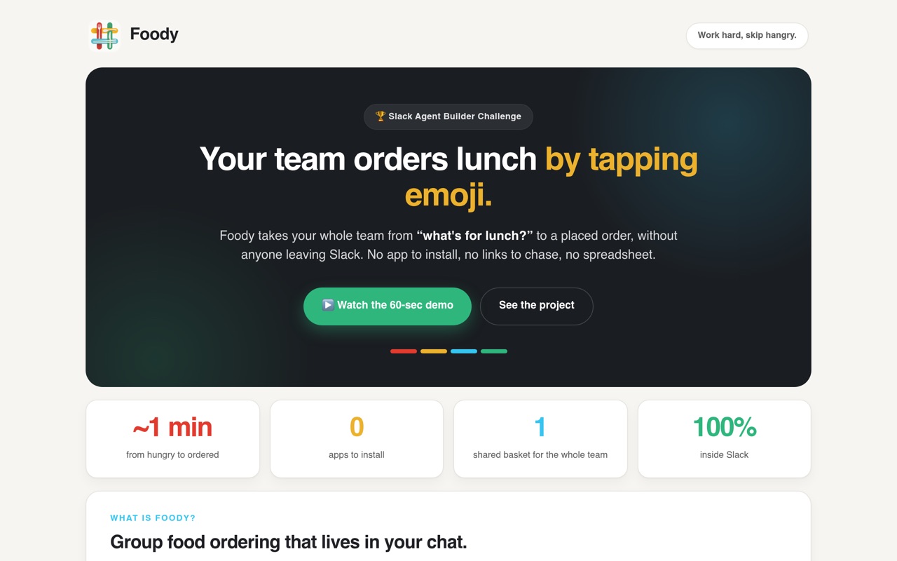Foody — group food ordering for Slack