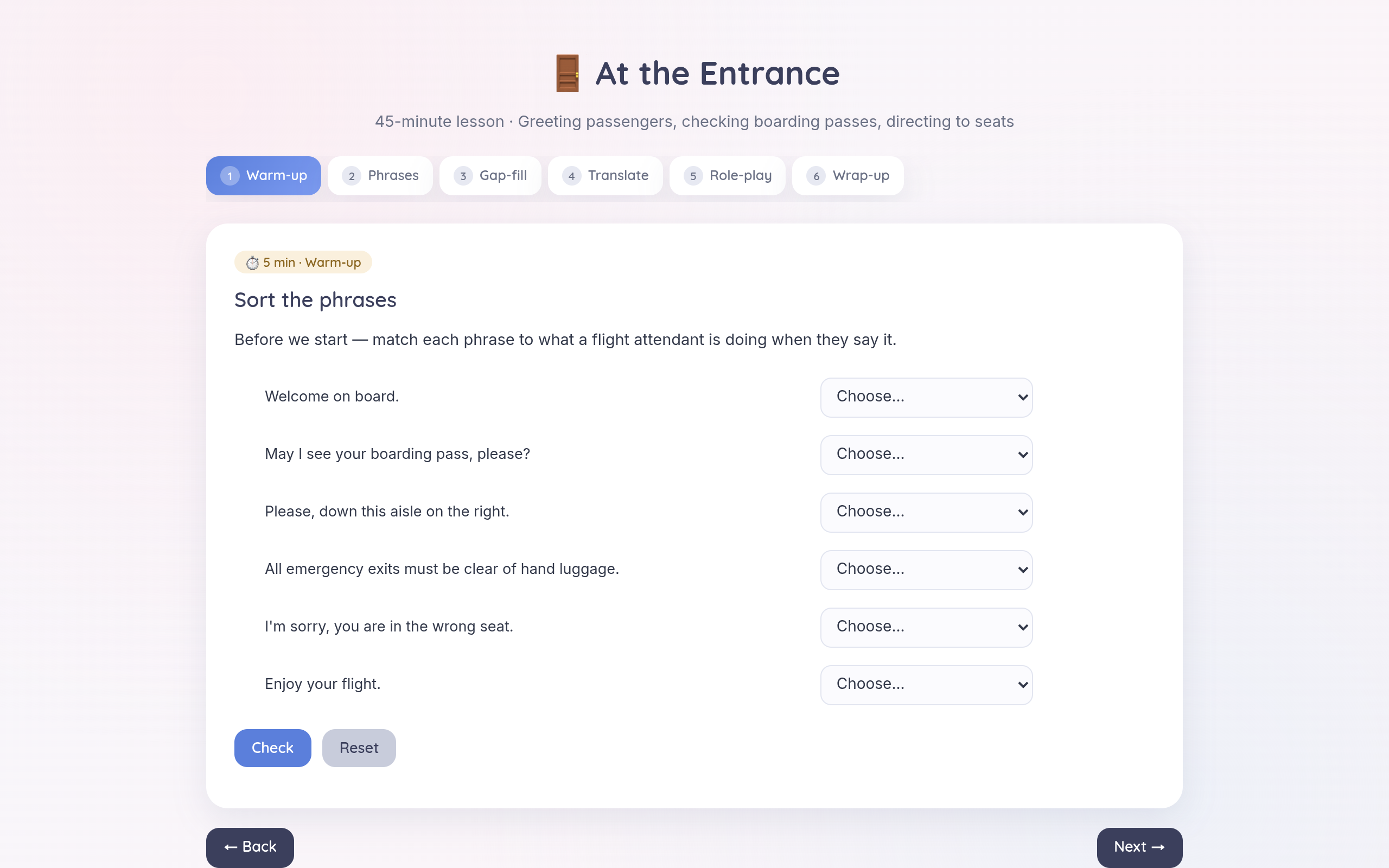 At the Entrance — 45-Minute Lesson